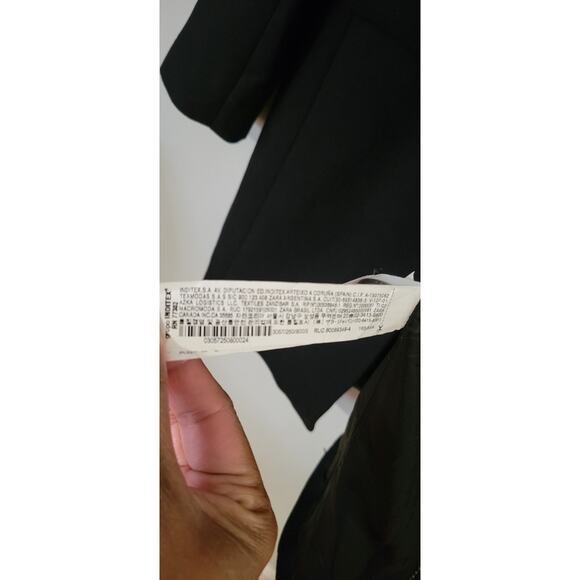 Zara Manteco Wool Blend Long Black Coat Size SMALL peacoat - Picture 5 of 14